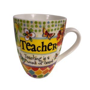 Sue Zipkin Teacher Coffee Mug Teaching Is A Work of Heart Nicole Brayden Gifts